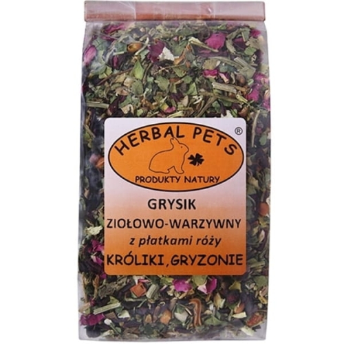 GRYSIK ZIOŁOWO-WARZYWNY Z PŁATKAMI RÓŻY HERBAL PETS 100G