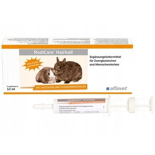 RodiCare Hairball WSPARCIE PRZY USUWANIU FUTERKA Z PRZEWODU POKARMOWEGO GRAMATURA 12ml Tubo-strzykawka